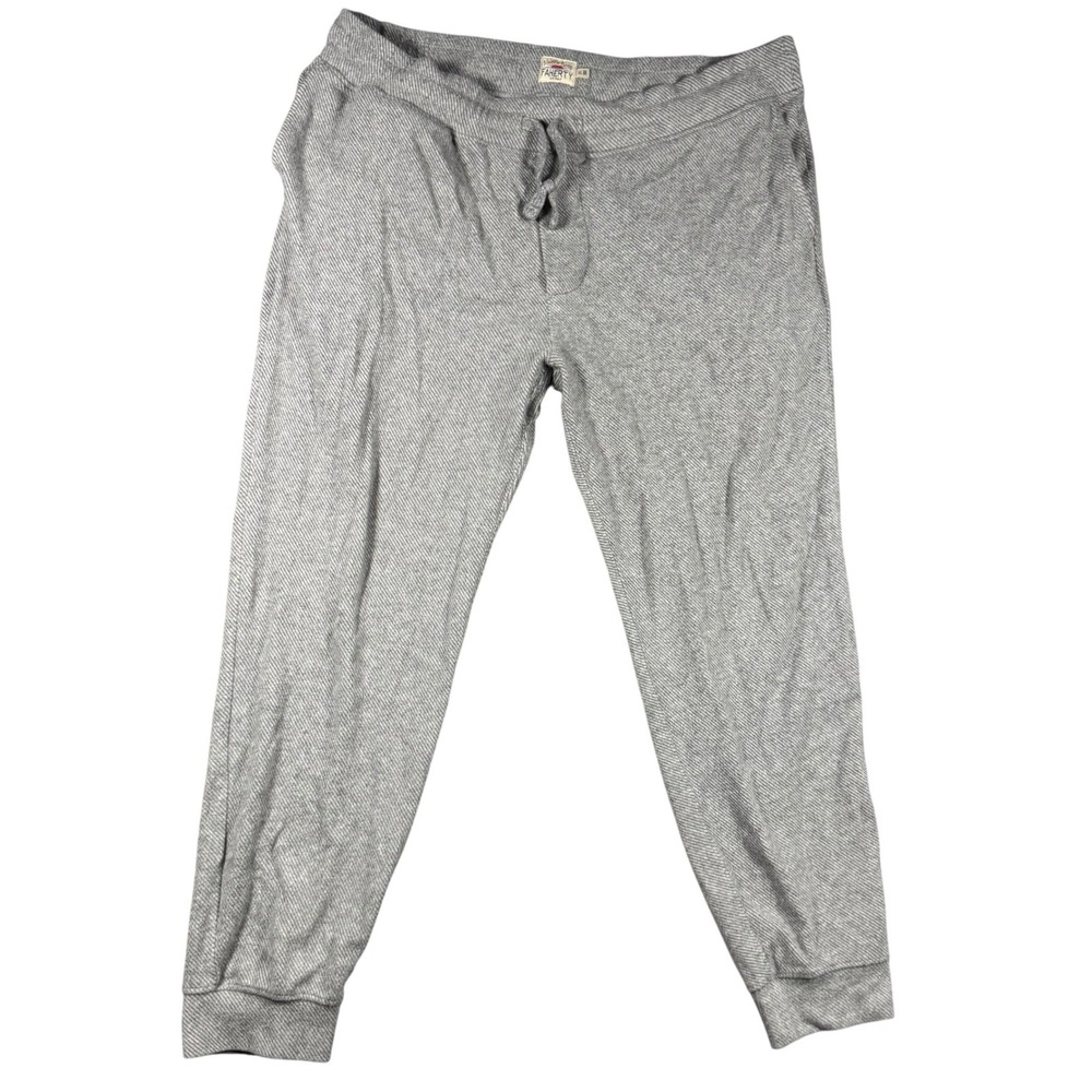 Faherty Brand Mens Grey Knit Jogger Pants XL Drawstring Lounge Sweatpants